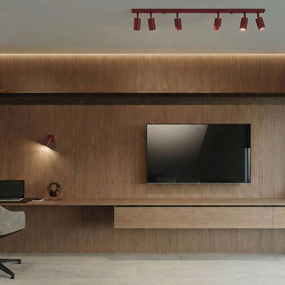 Ceiling lamp RING 2 burgundy
