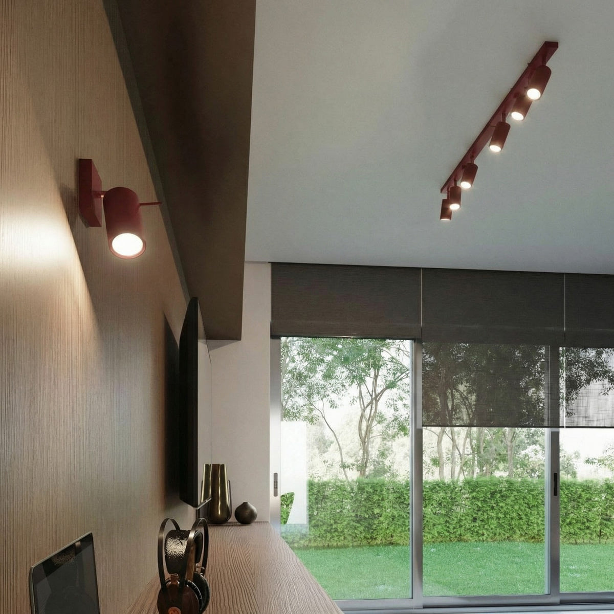 Ceiling lamp RING 3 burgundy