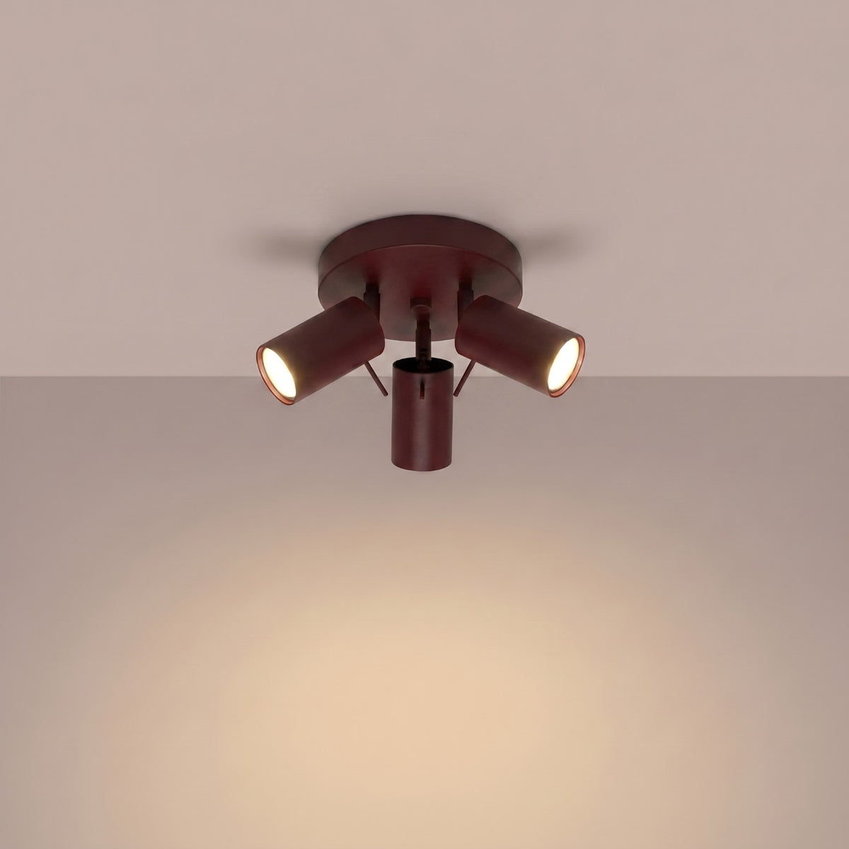 Ceiling lamp RING 3P burgundy