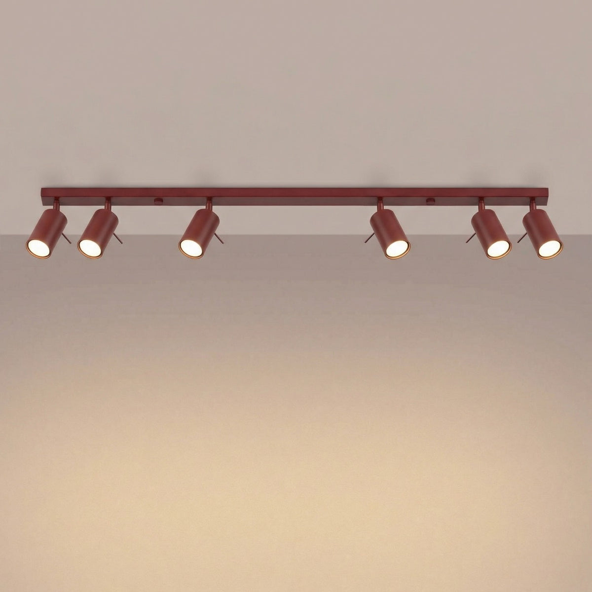 Ceiling lamp RING 6L burgundy