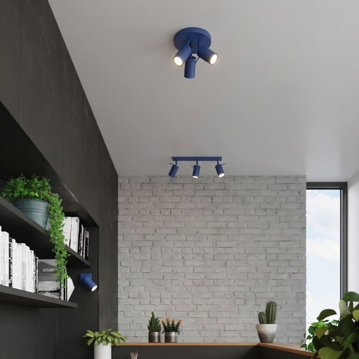 Ceiling lamp RING 3P ultramarine