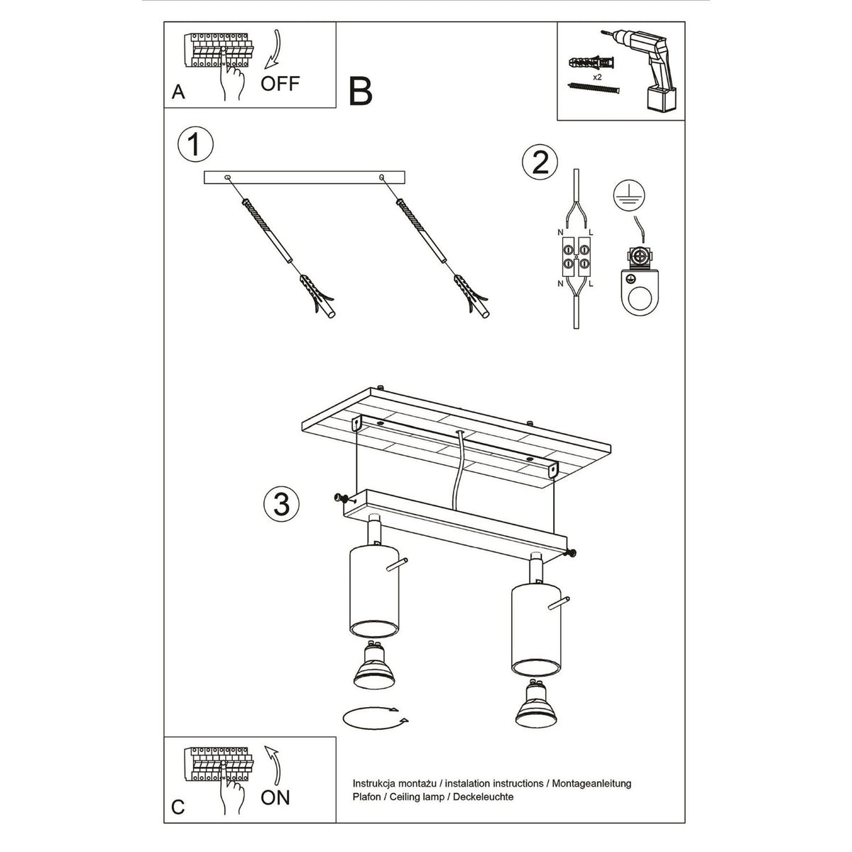 Ceiling lamp RING 2 sage