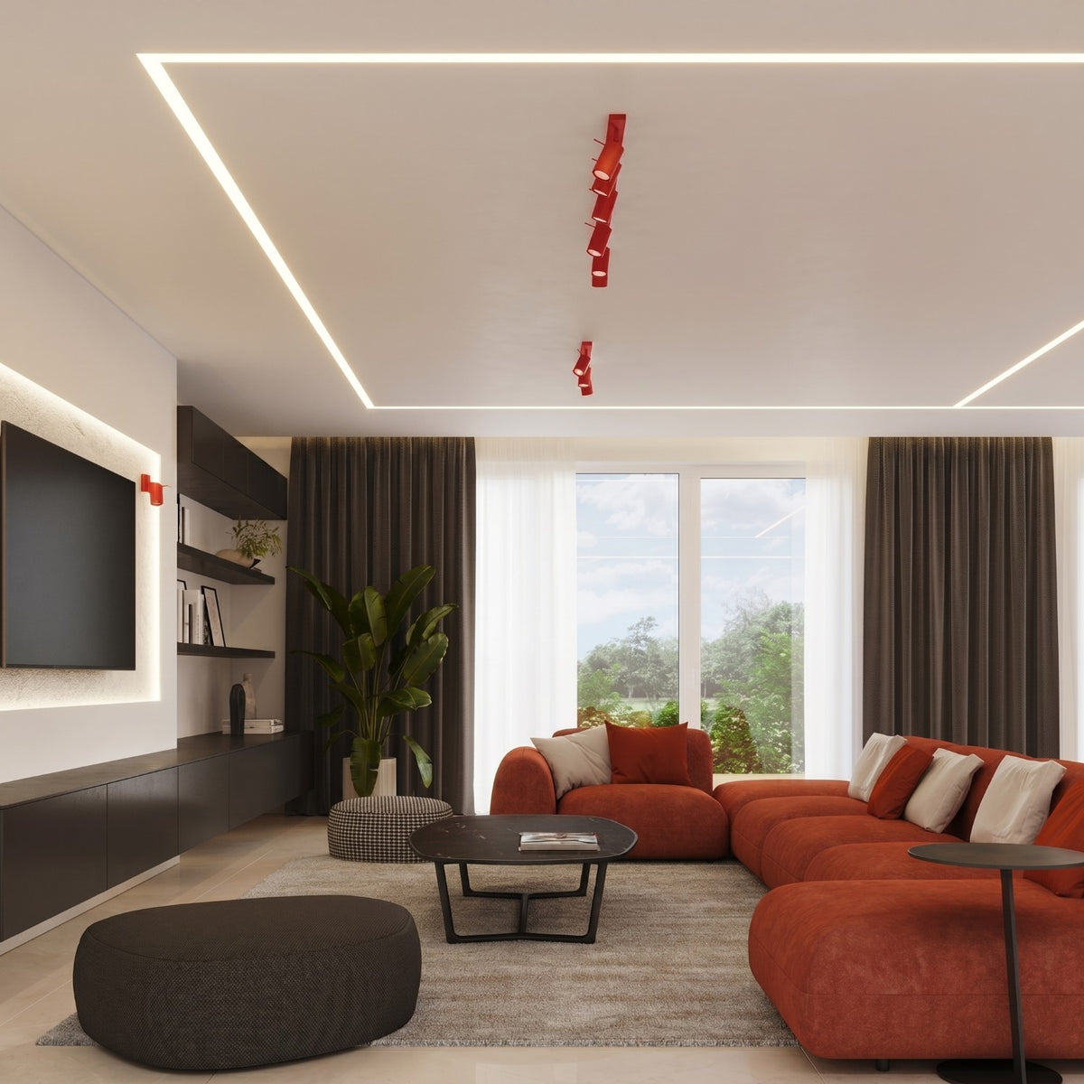 Wall lamp RING red