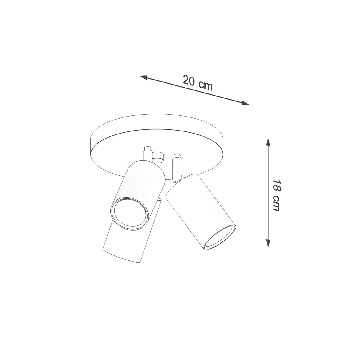 Ceiling lamp RING 3P red