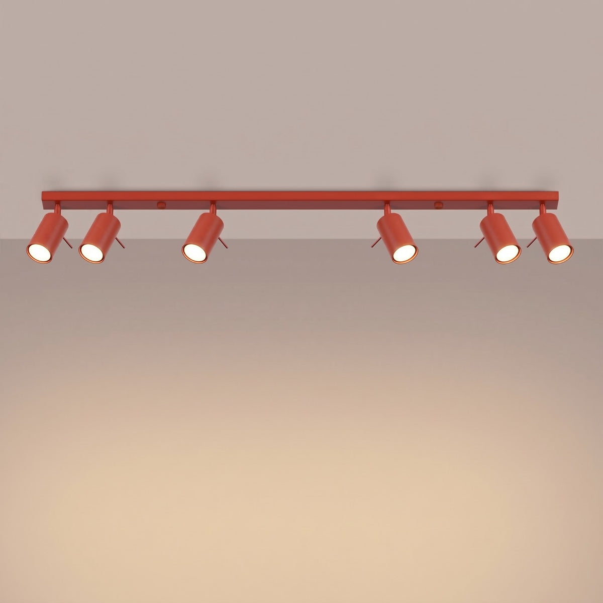 Ceiling lamp RING 6L red