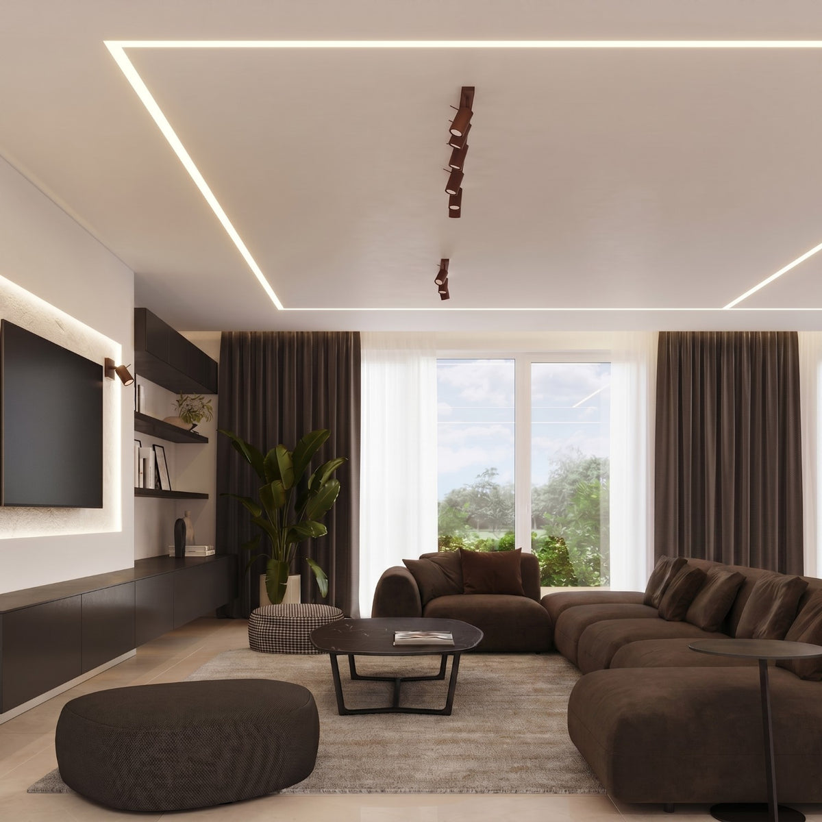 Wall lamp RING brown