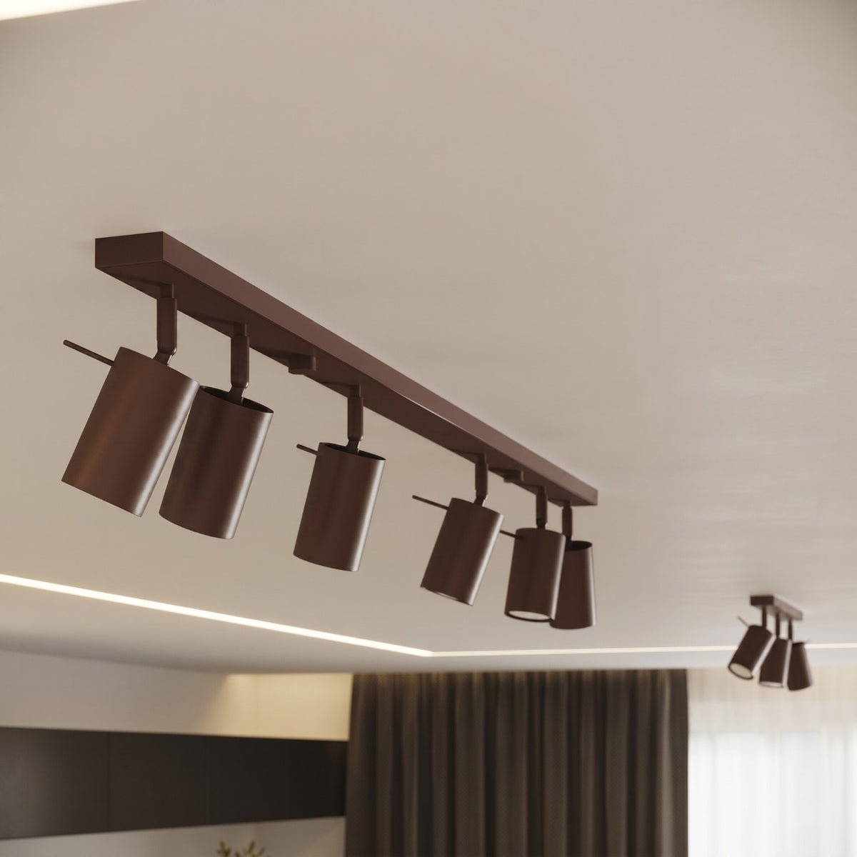 Ceiling lamp RING 3P brown