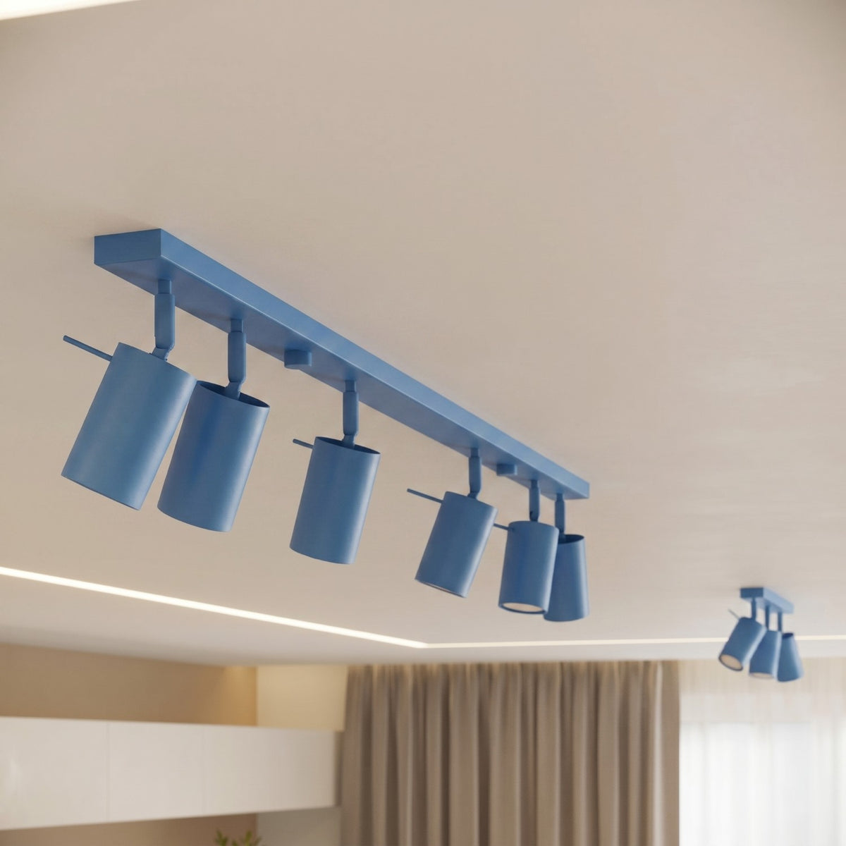 Ceiling lamp RING 6L azure