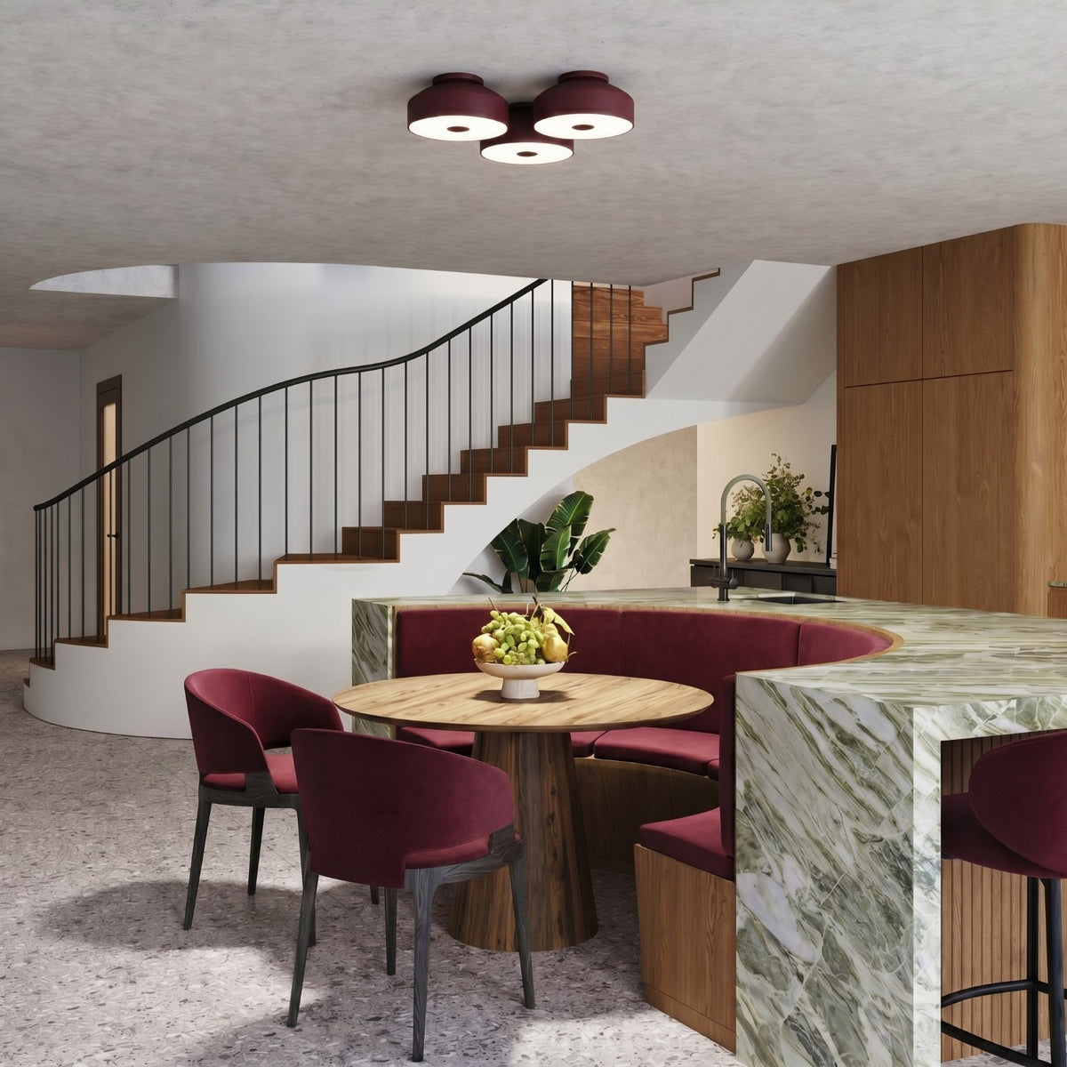 Ceiling lamp OMIQ burgundy