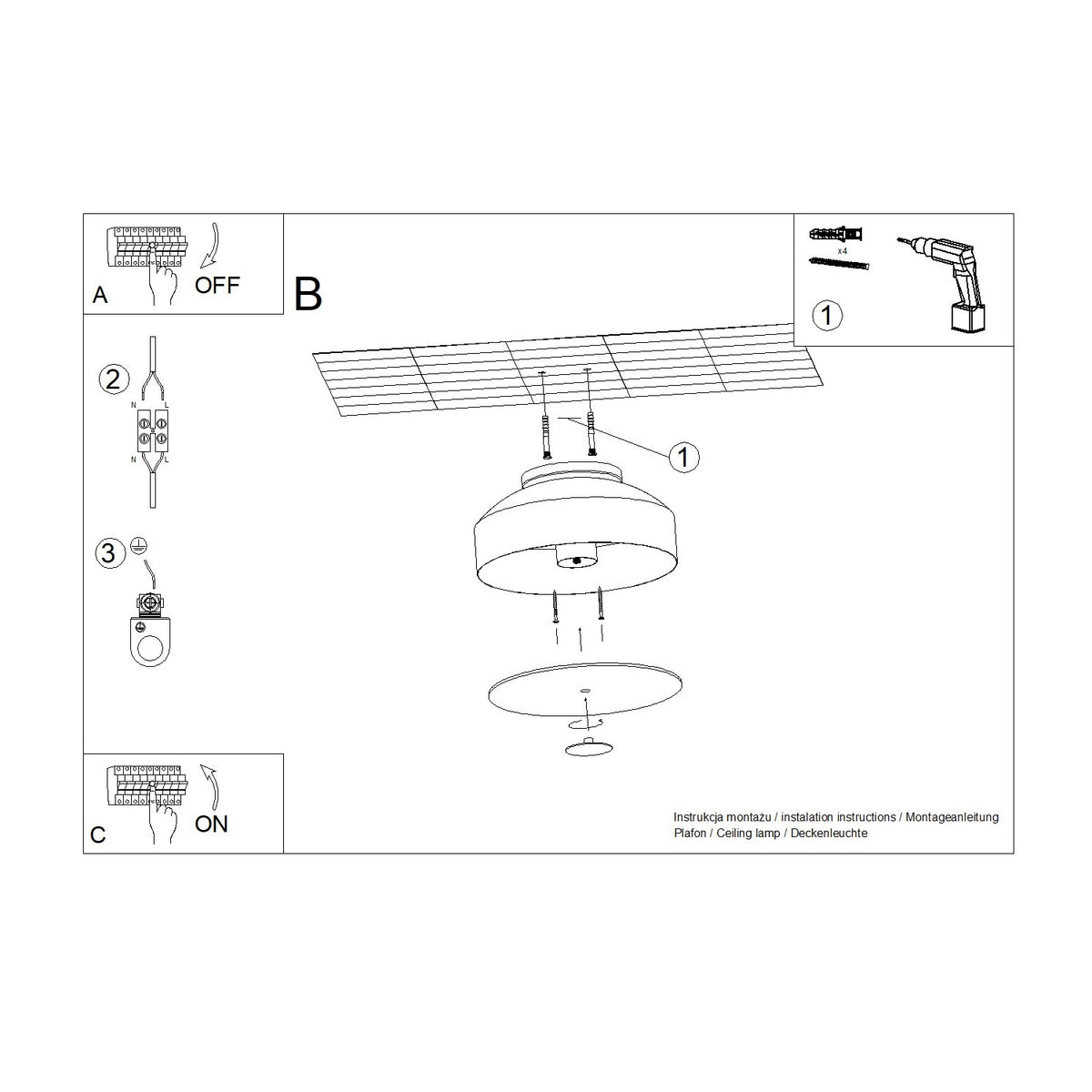 Ceiling lamp OMIQ red