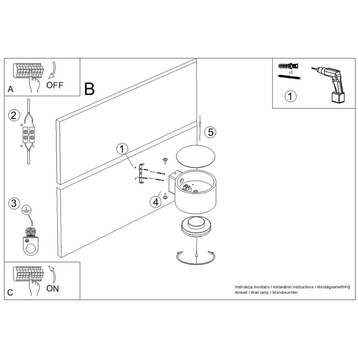 Wall lamp MODO 1 black Gx53