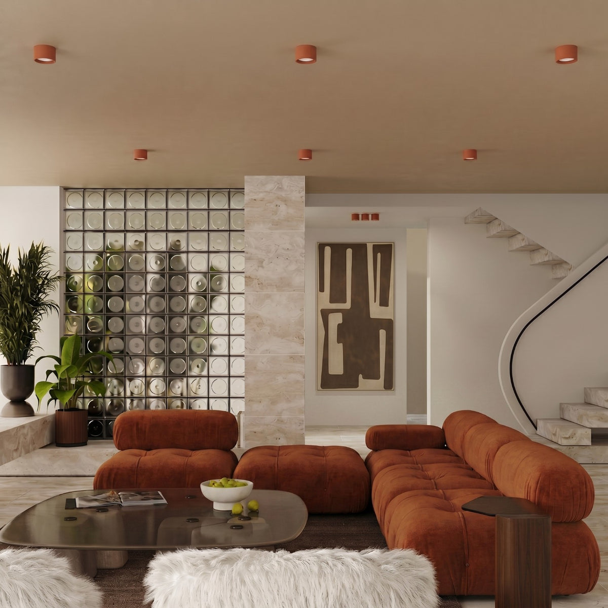 Ceiling lamp MODO 2 red ochre Gx53