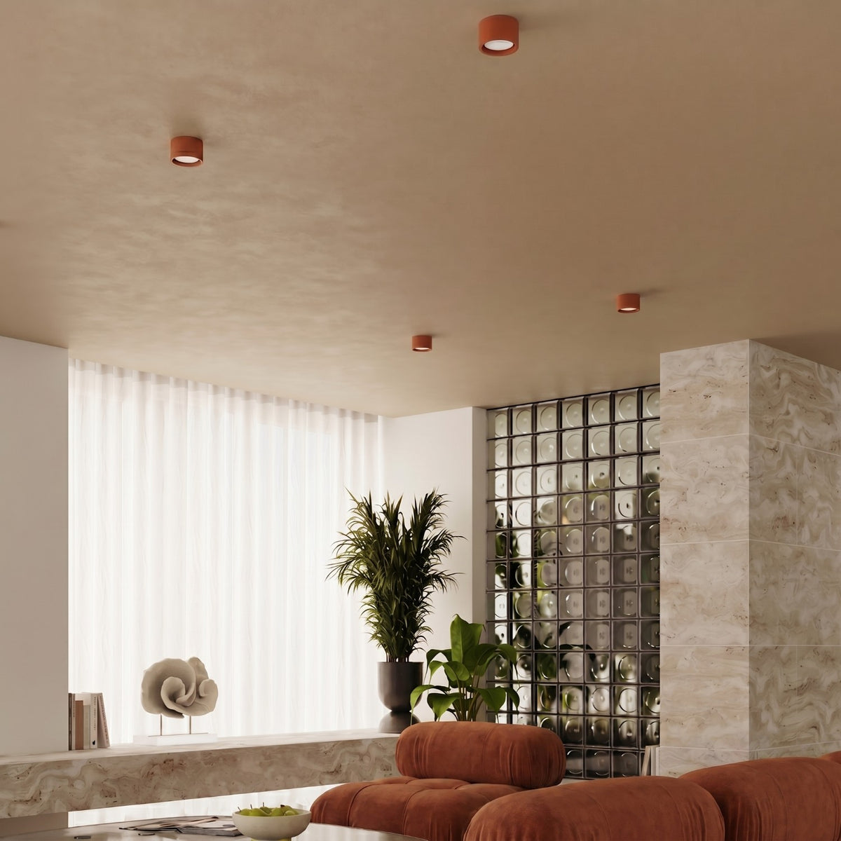Ceiling lamp MODO 2 red ochre Gx53