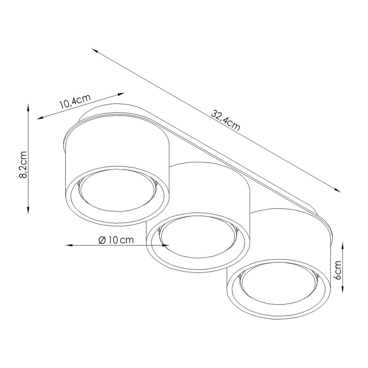 Ceiling lamp MODO 3 red ochre Gx53