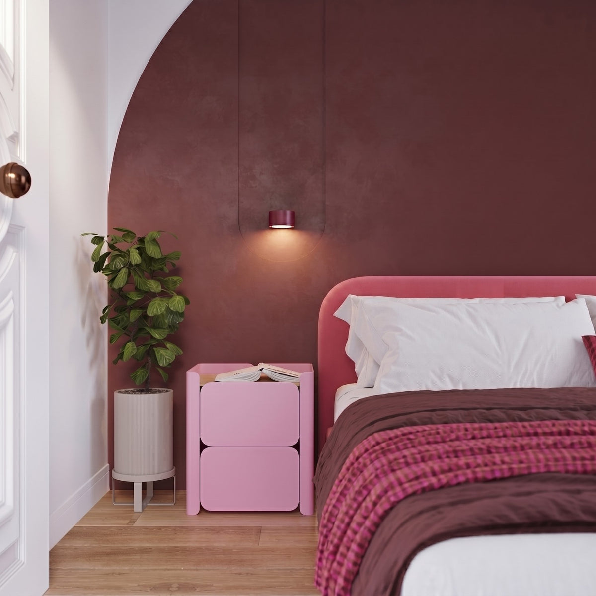 Wall lamp MODO 1 burgundy Gx53