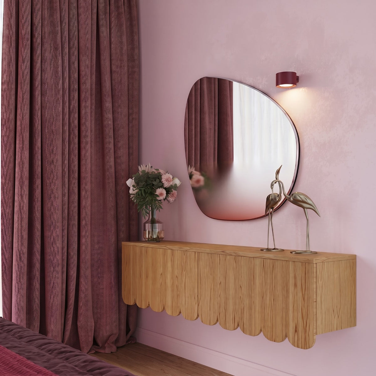 Wall lamp MODO 1 burgundy Gx53