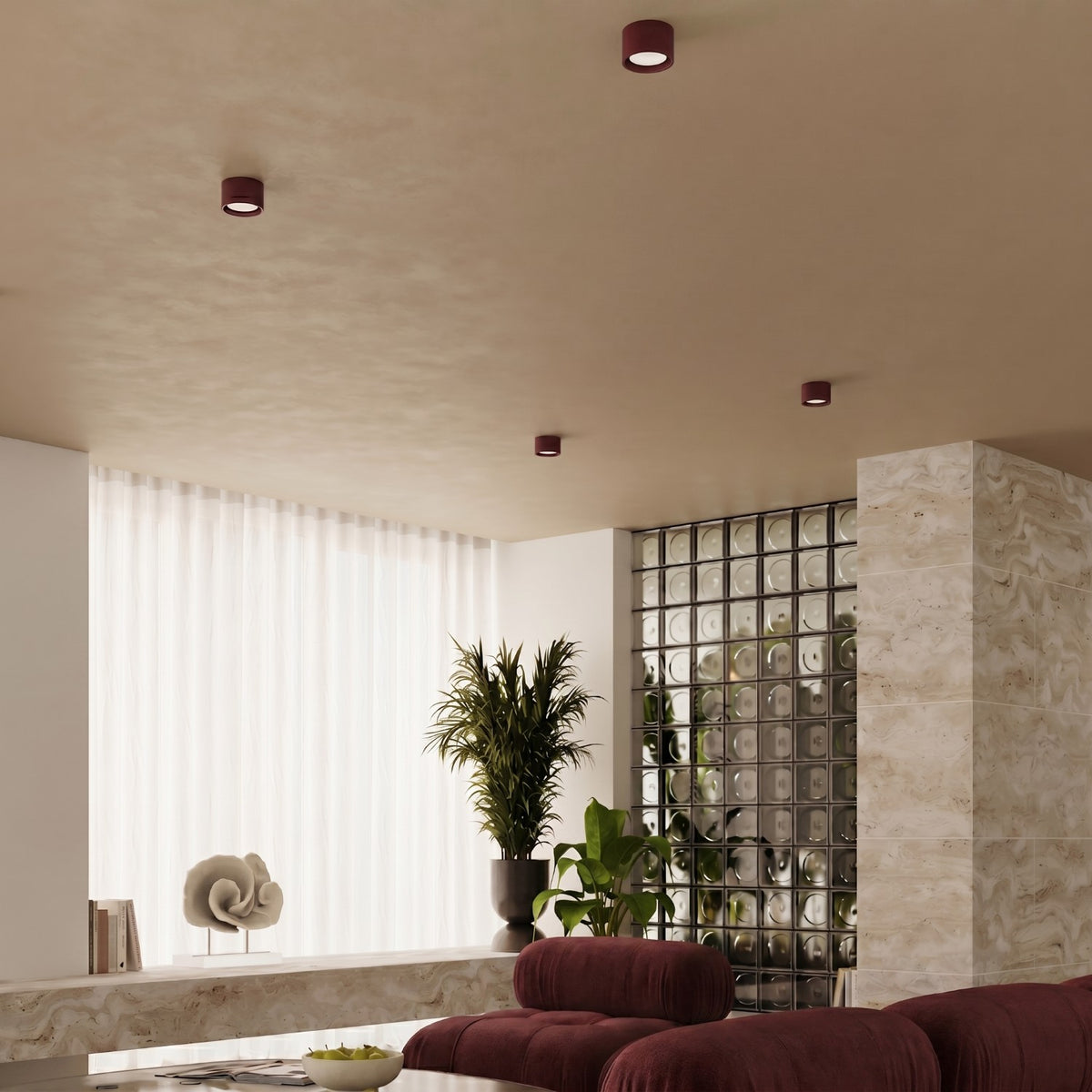 Ceiling lamp MODO 1 burgundy Gx53