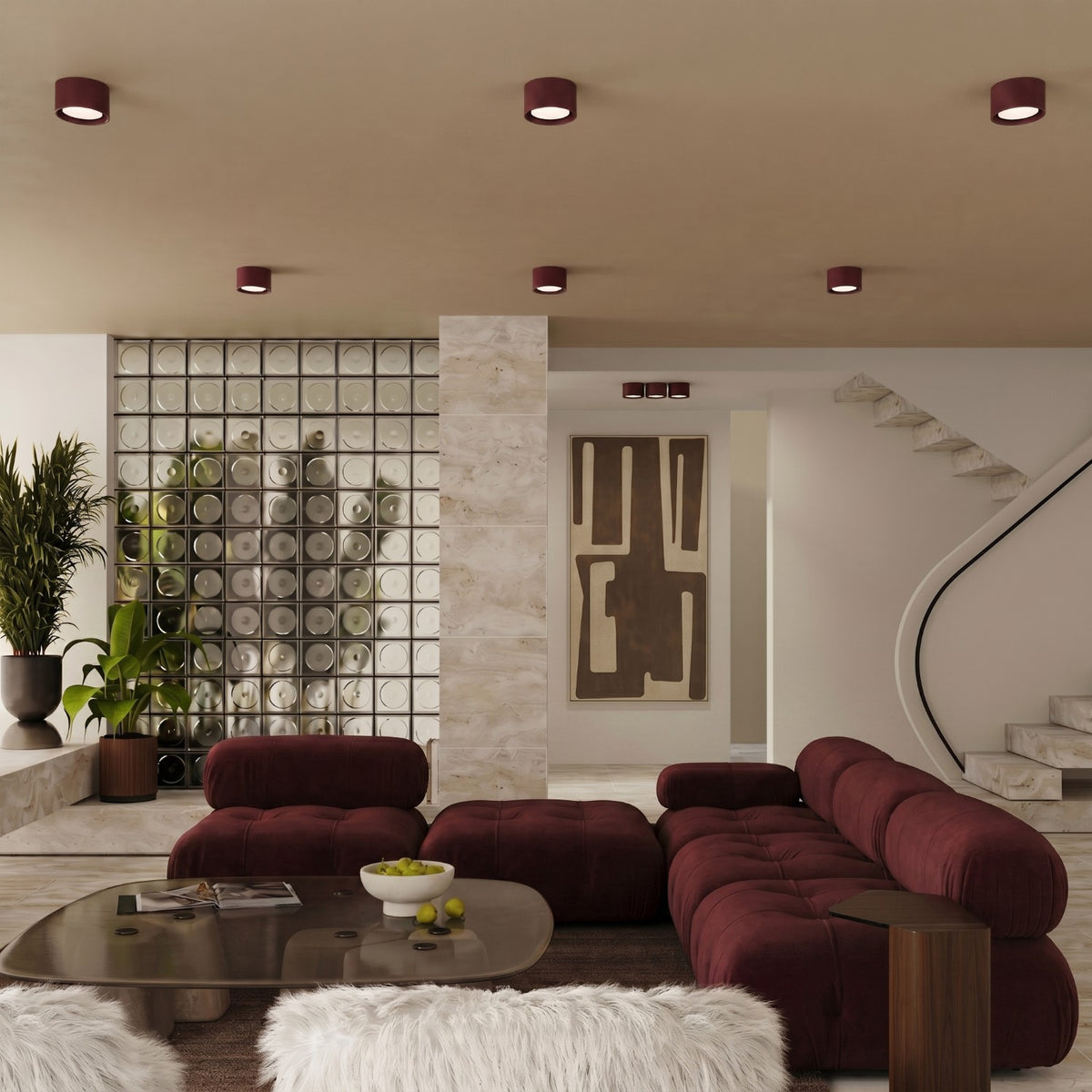 Ceiling lamp MODO 2 burgundy Gx53