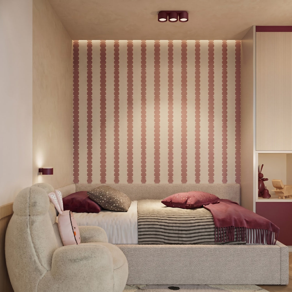 Ceiling lamp MODO 3 burgundy Gx53