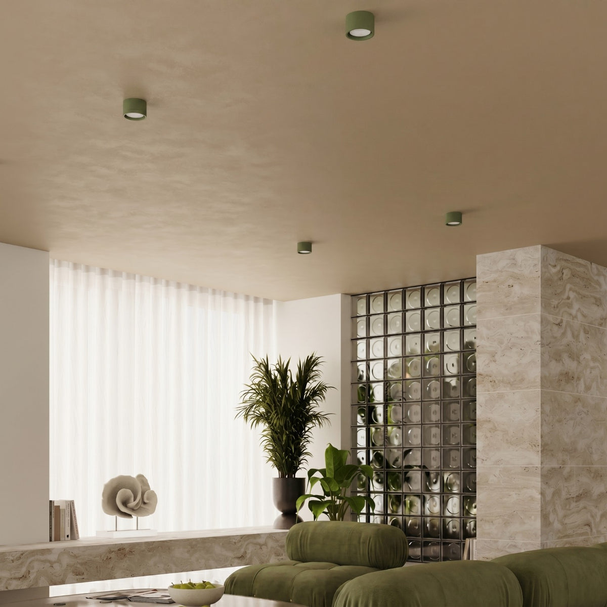 Ceiling lamp MODO 2 olive green Gx53