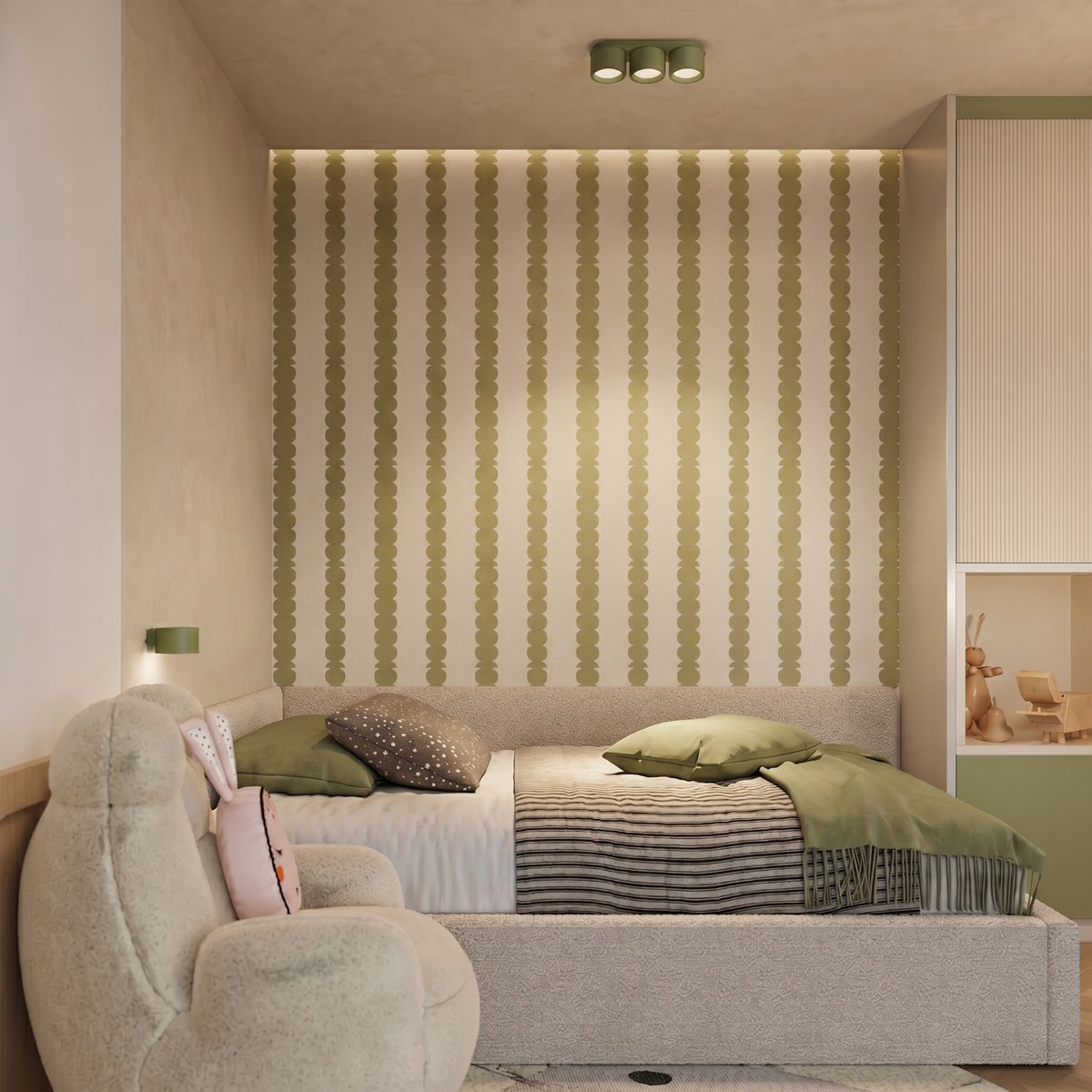 Ceiling lamp MODO 3 olive green Gx53