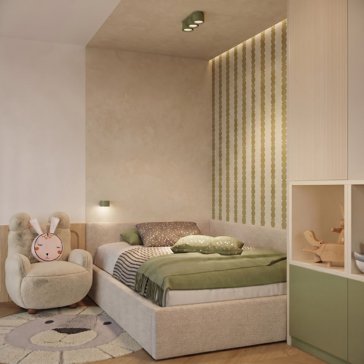 Ceiling lamp MODO 3 olive green Gx53
