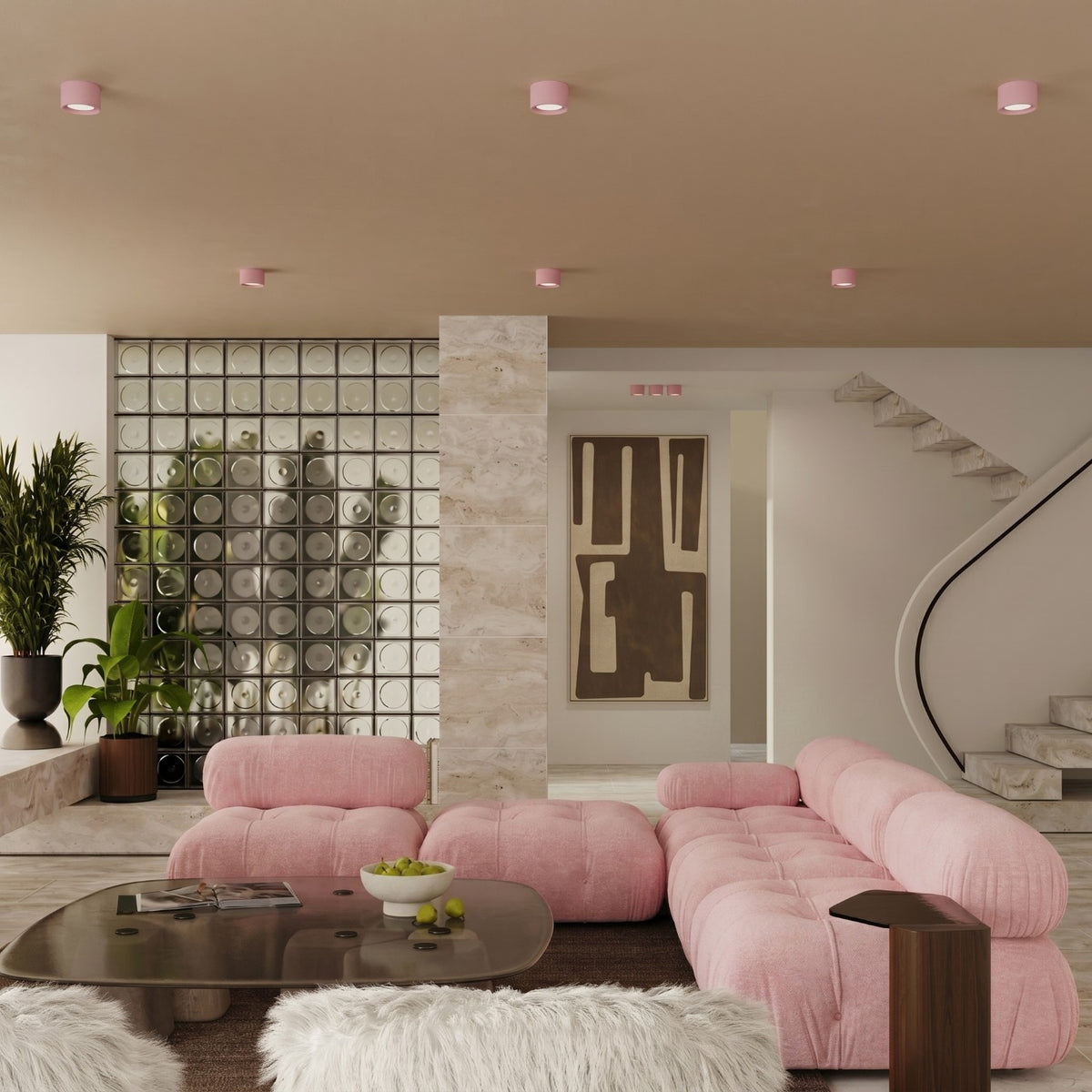 Ceiling lamp MODO 1 pink Gx53