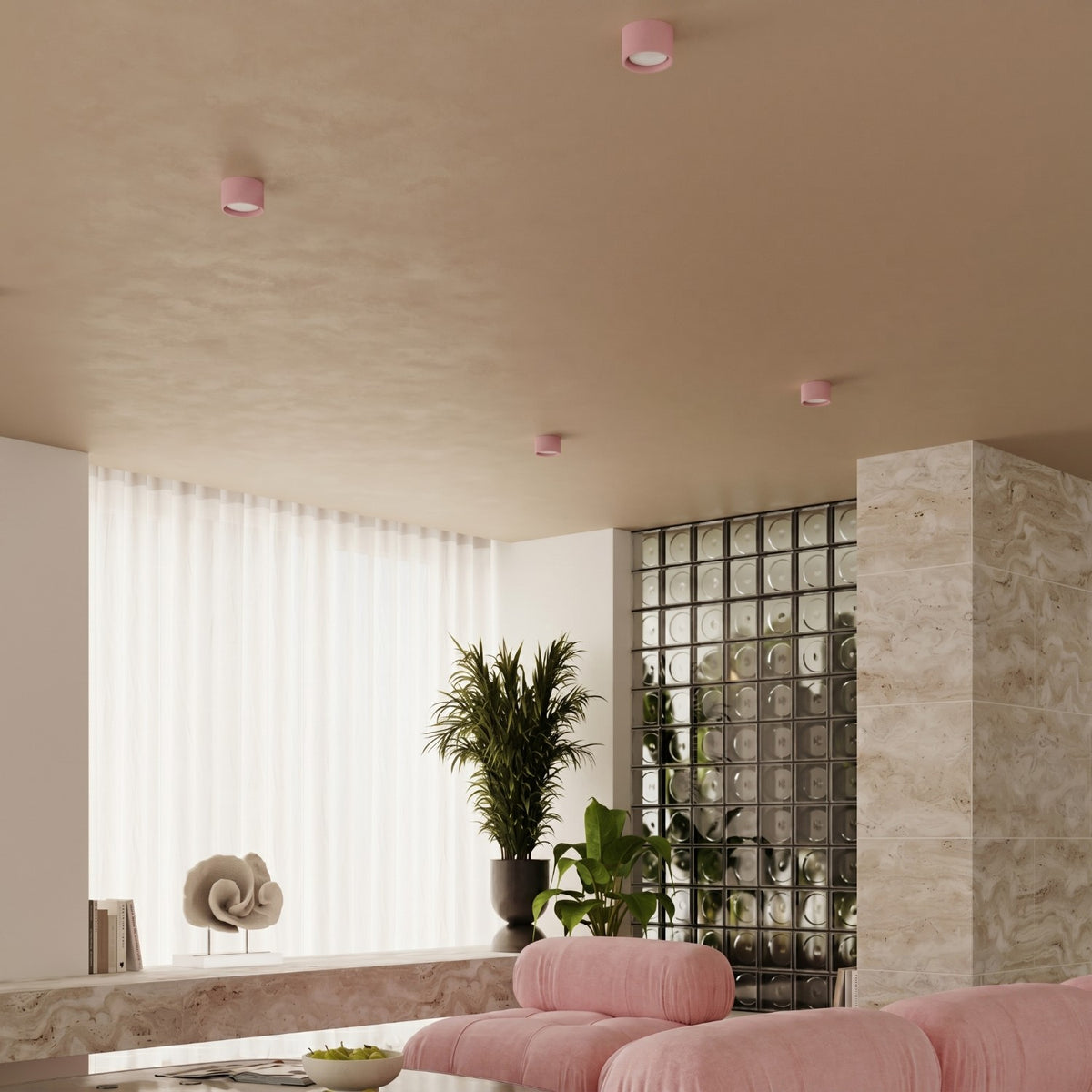 Ceiling lamp MODO 1 pink Gx53