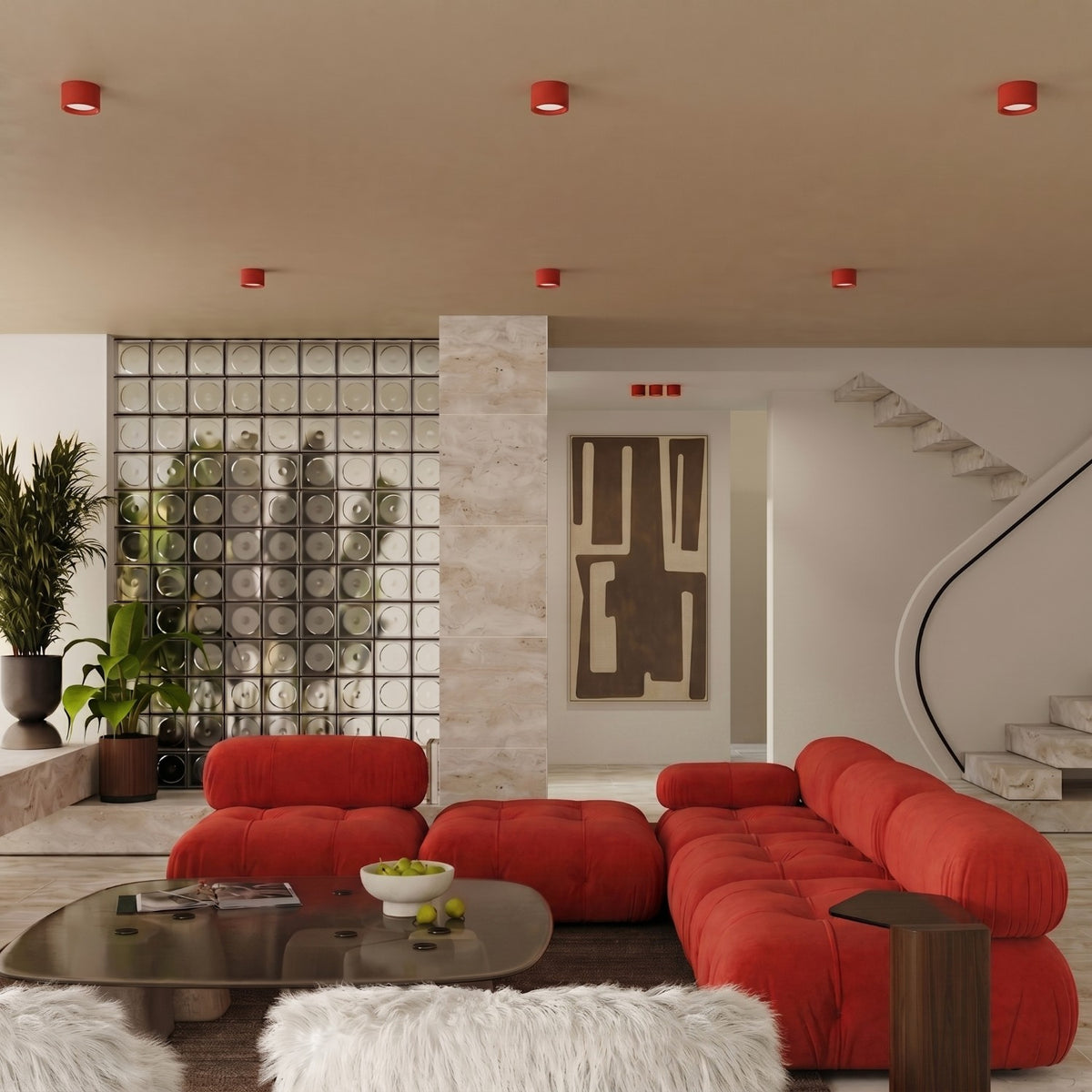 Ceiling lamp MODO 2 red Gx53