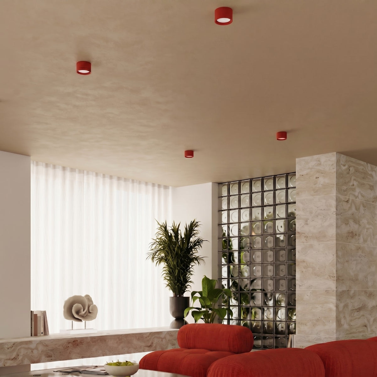Ceiling lamp MODO 2 red Gx53