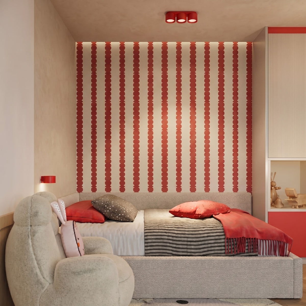 Ceiling lamp MODO 3 red Gx53