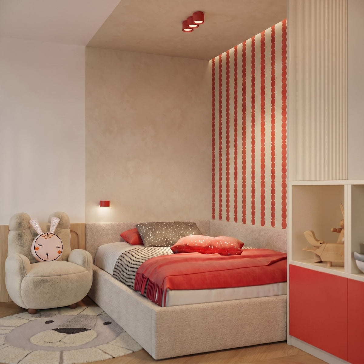 Ceiling lamp MODO 3 red Gx53