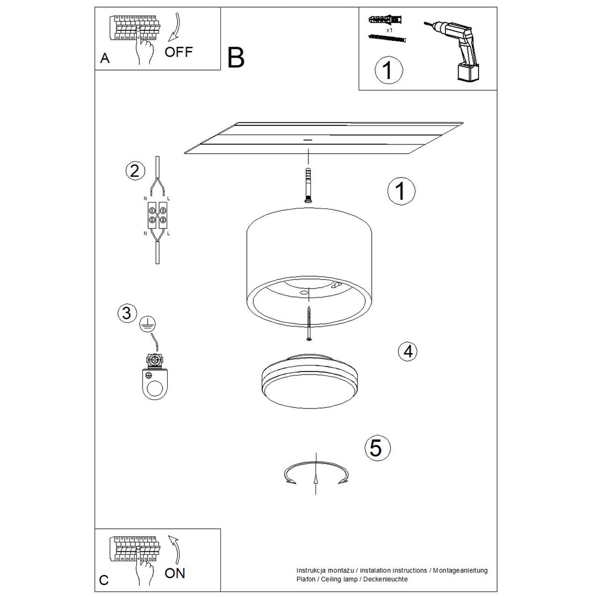 Ceiling lamp MODO 1 brown Gx53