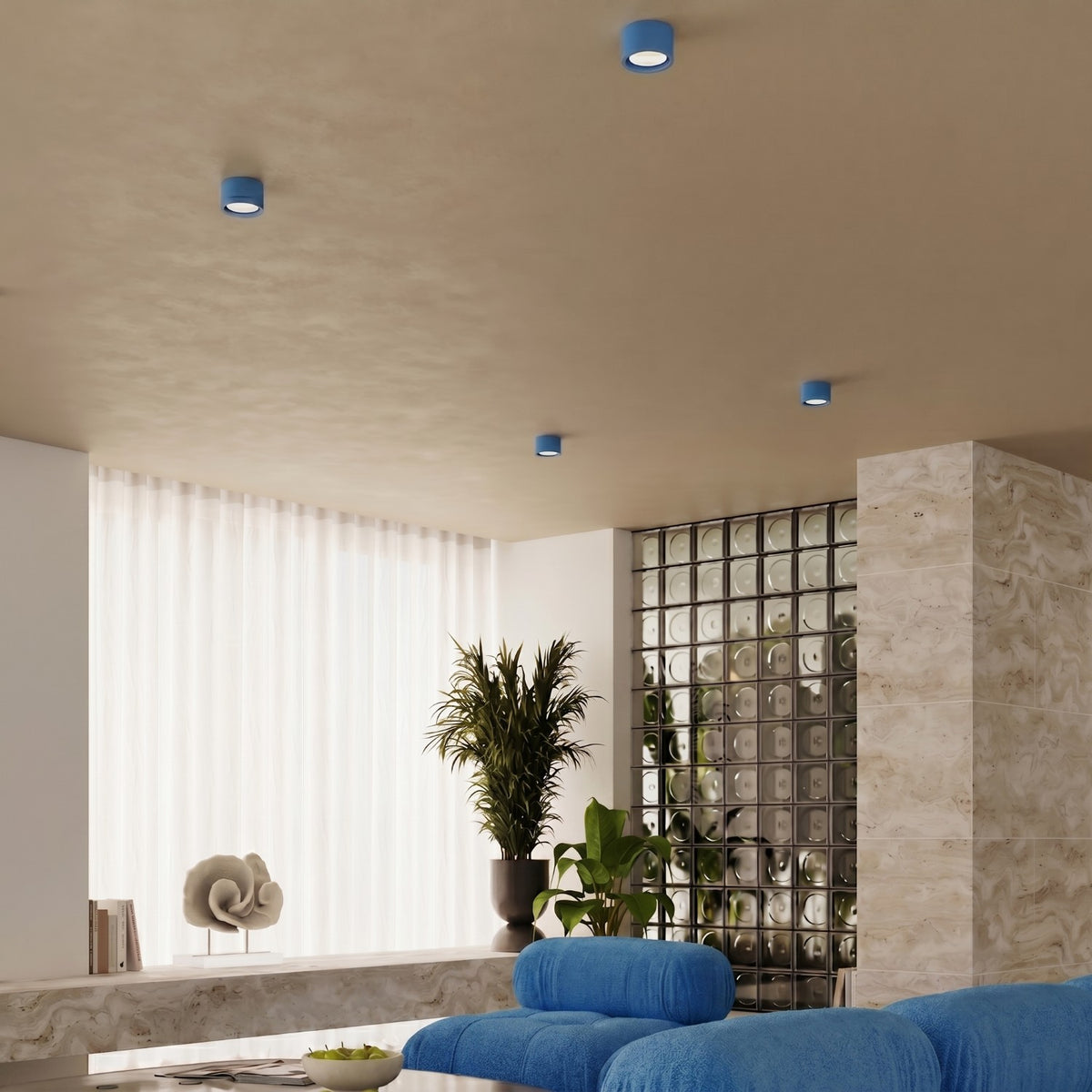 Ceiling lamp MODO 3 azure Gx53