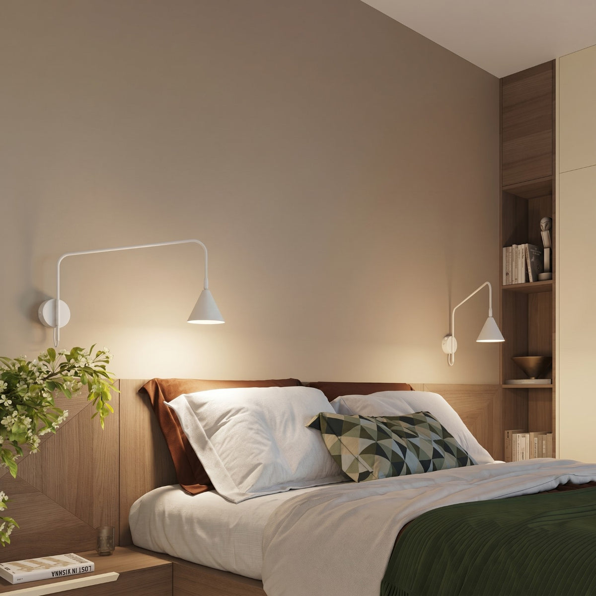 Wall lamp NOX 1 white with a switch