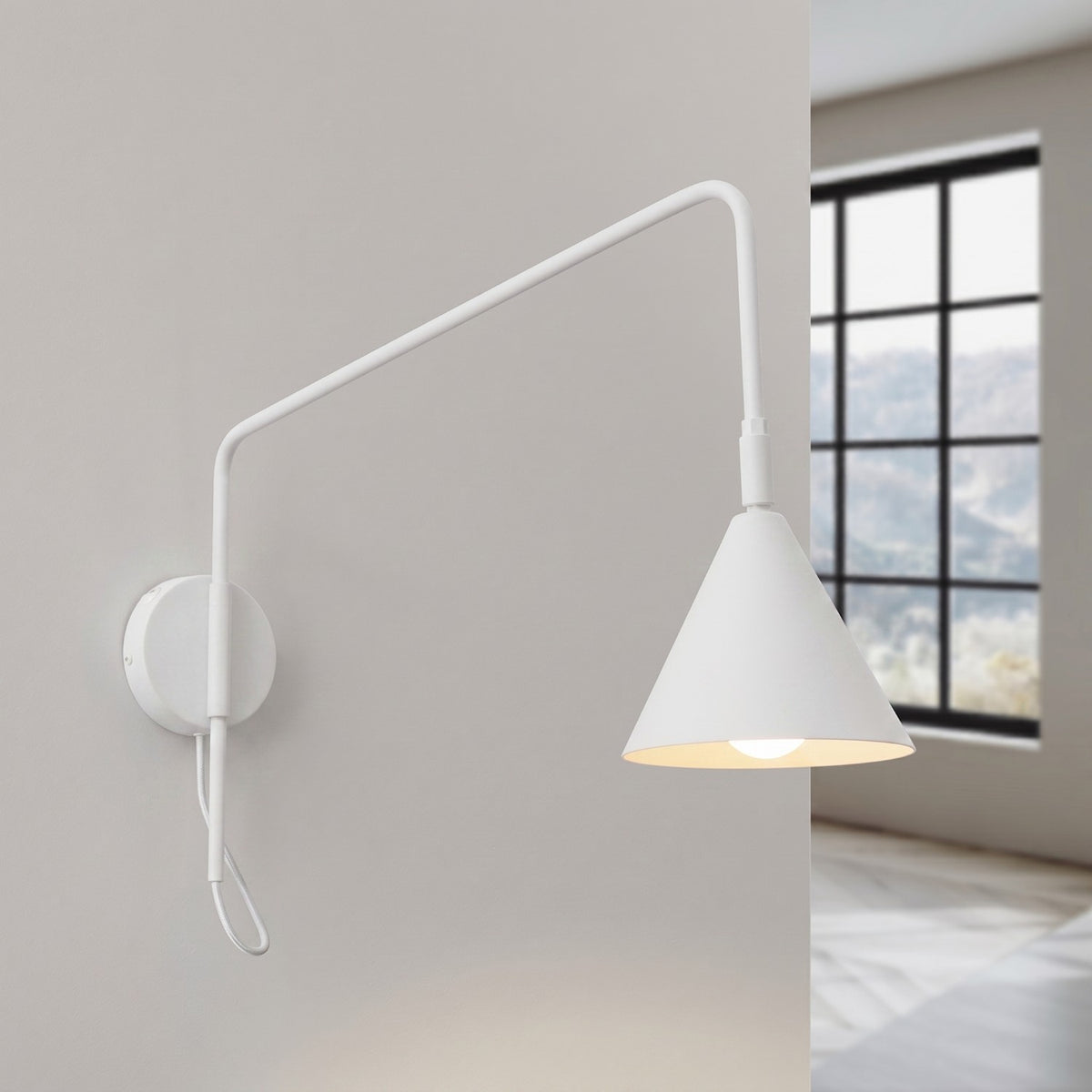 Wall lamp NOX 1 white with a switch