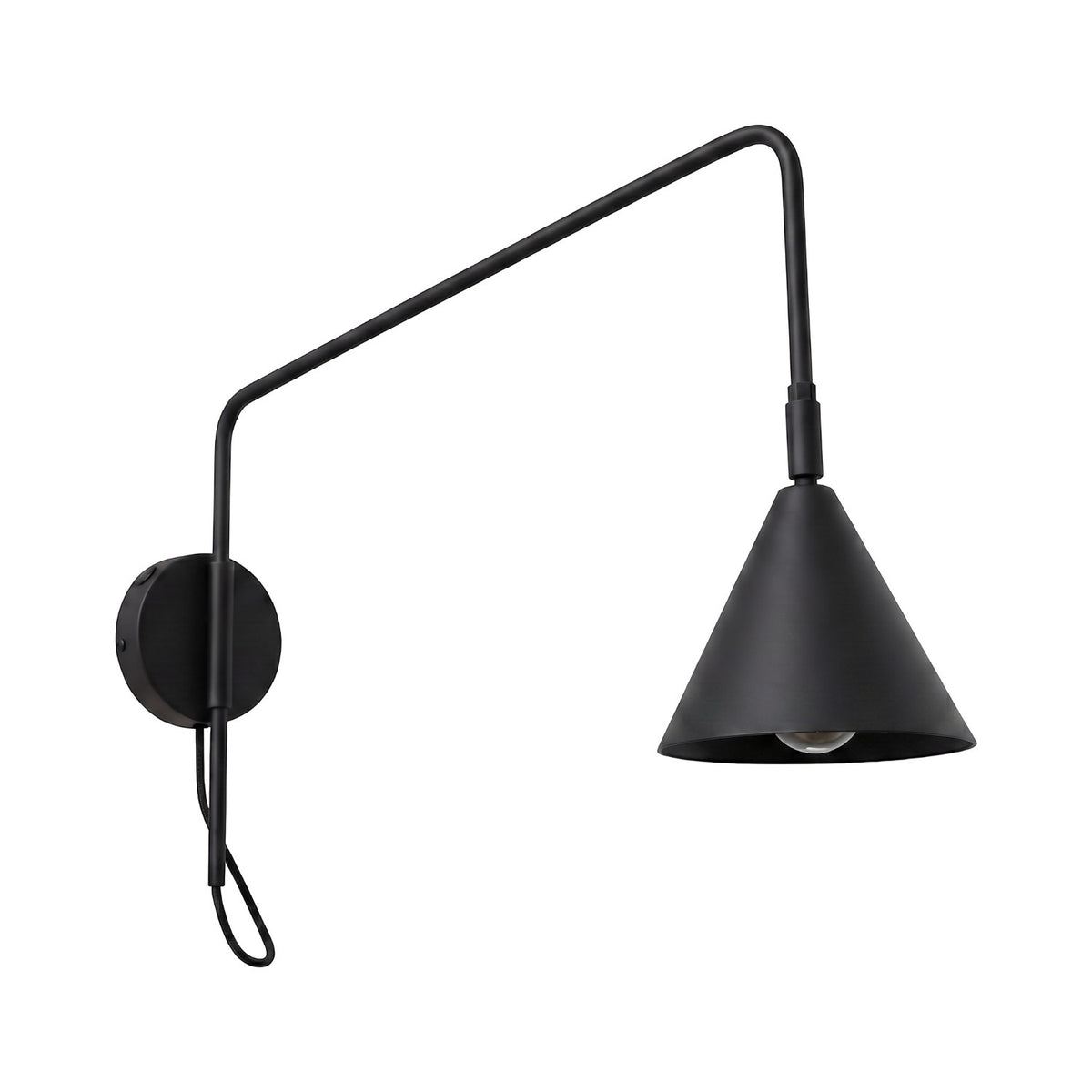 Wall lamp NOX 1 black with a switch