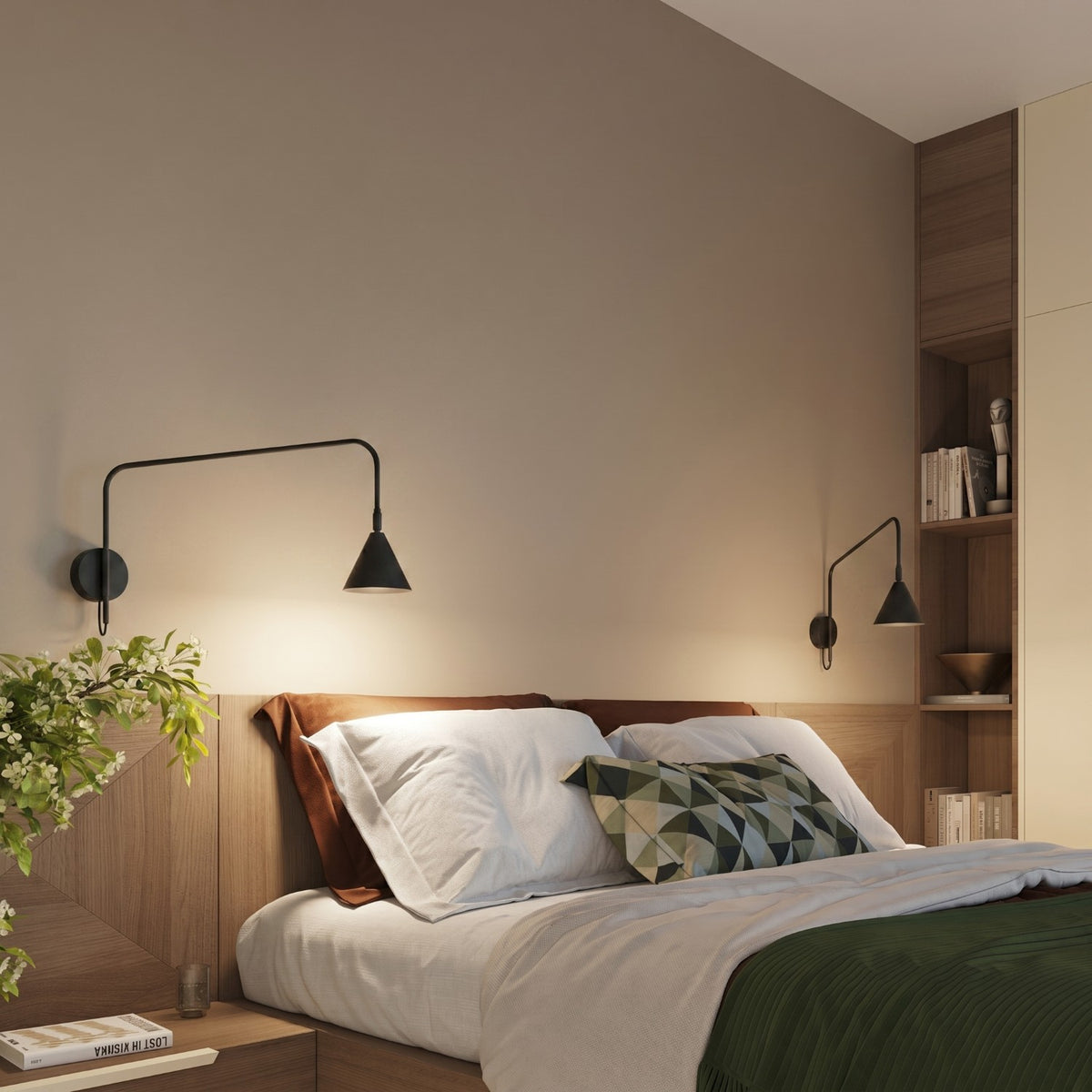 Wall lamp NOX 1 black with a switch