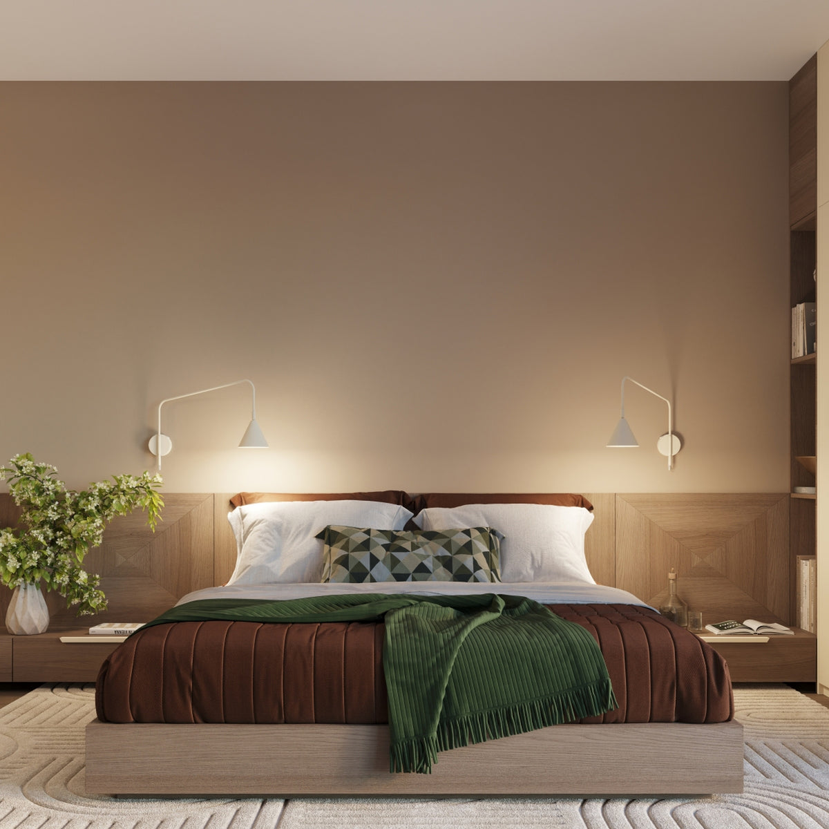 Wall lamp NOX 1 beige with a switch