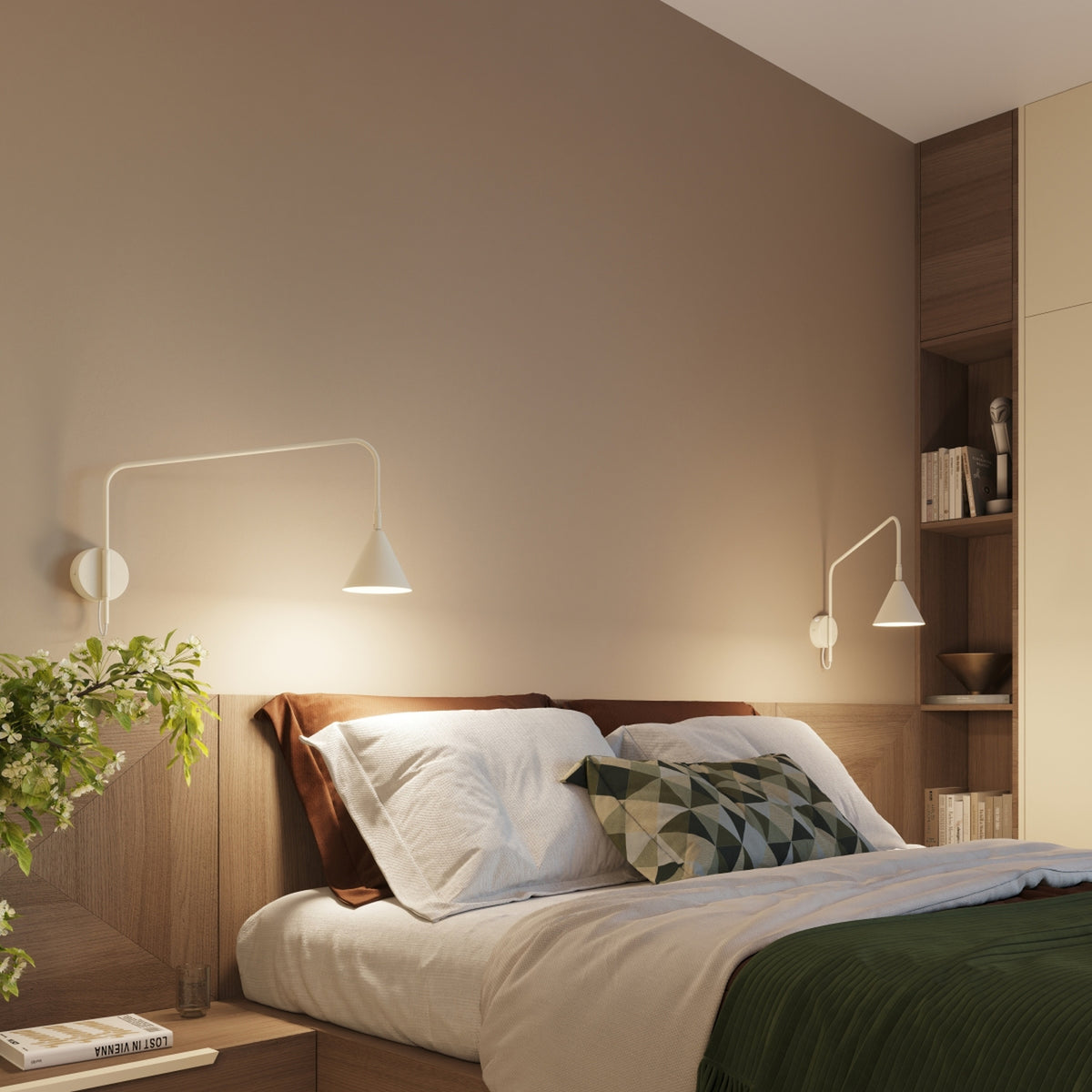 Wall lamp NOX 1 beige with a switch