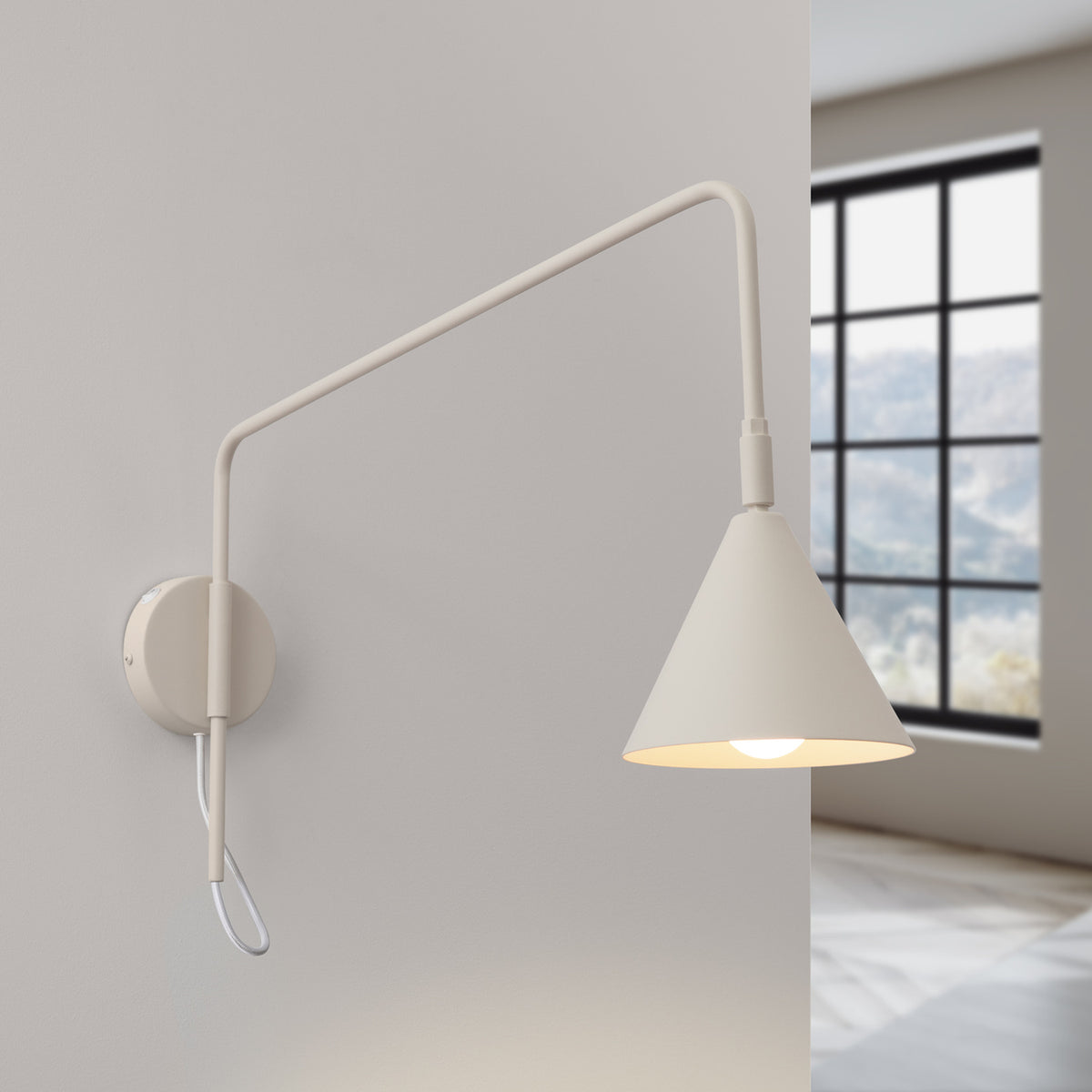 Wall lamp NOX 1 beige with a switch
