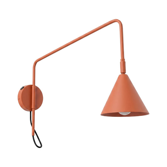 Wall lamp NOX 1 red ochre with a switch