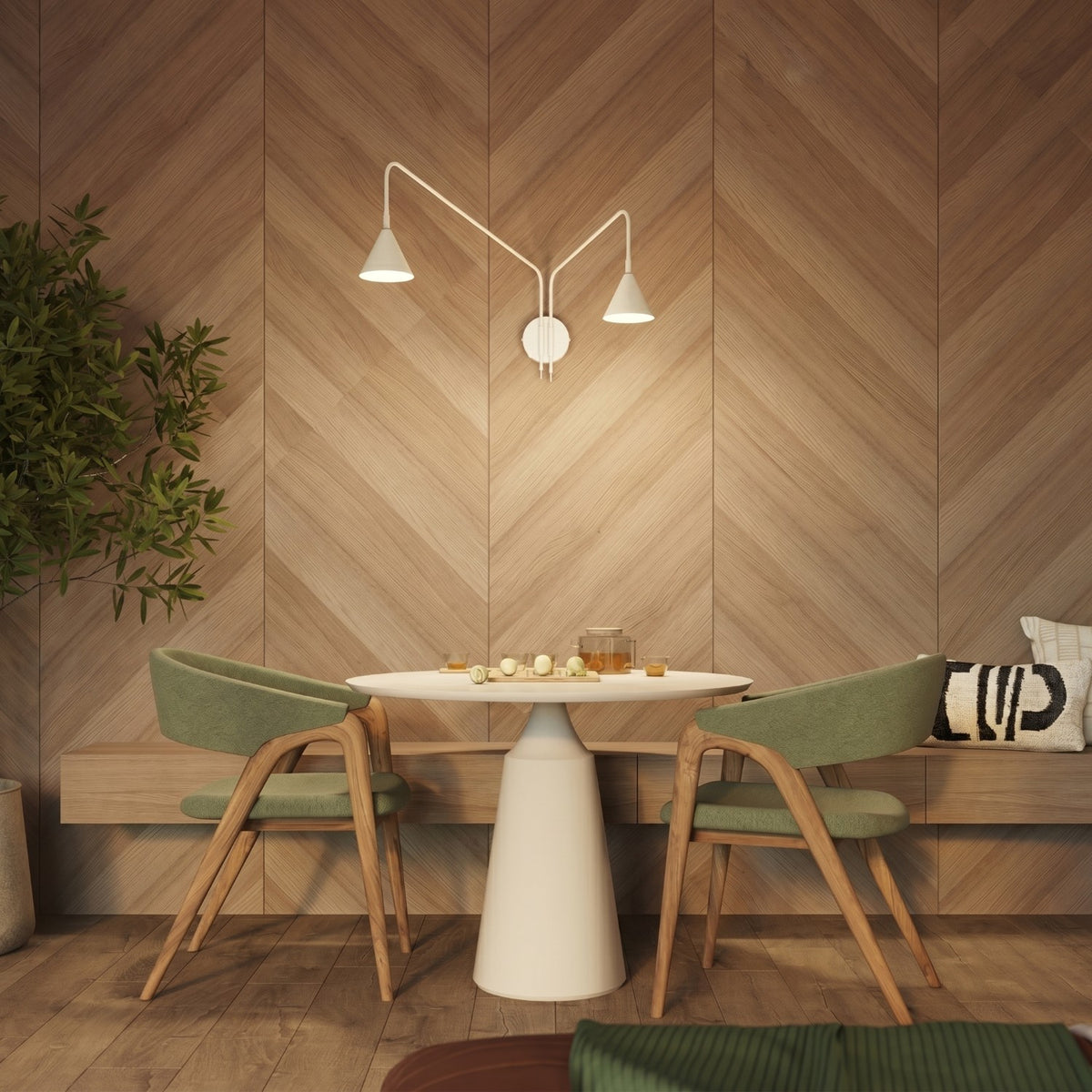 Wall lamp NOX 2 white with a switch