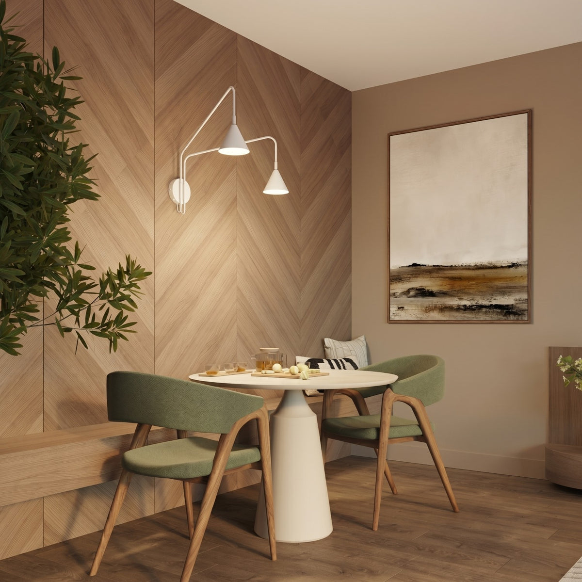 Wall lamp NOX 2 white with a switch