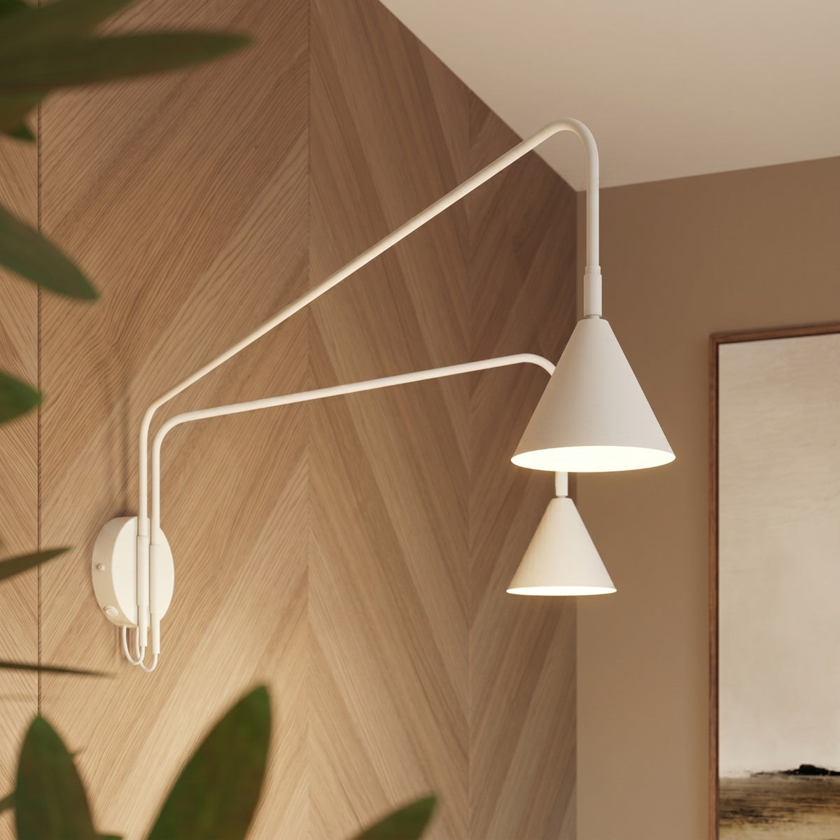 Wall lamp NOX 2 white with a switch