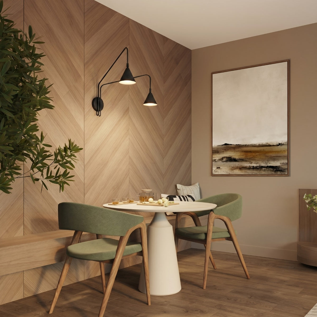 Wall lamp NOX 2 black with a switch