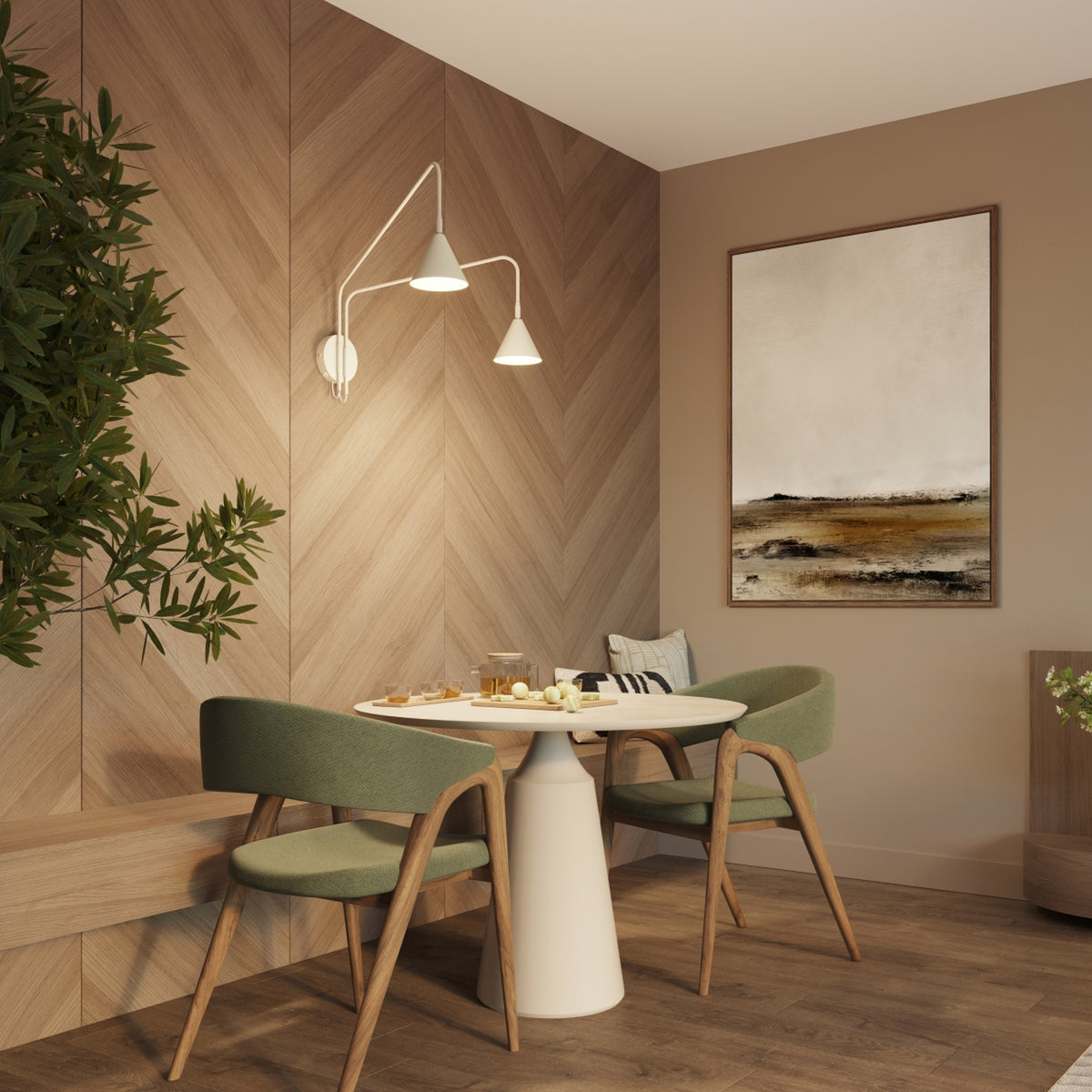 Wall lamp NOX 2 beige with a switch