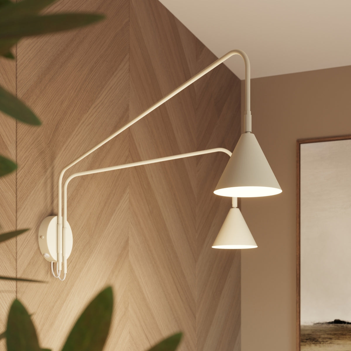Wall lamp NOX 2 beige with a switch