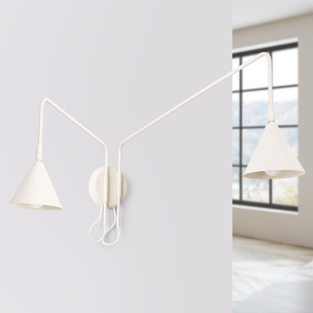 Wall lamp NOX 2 beige with a switch