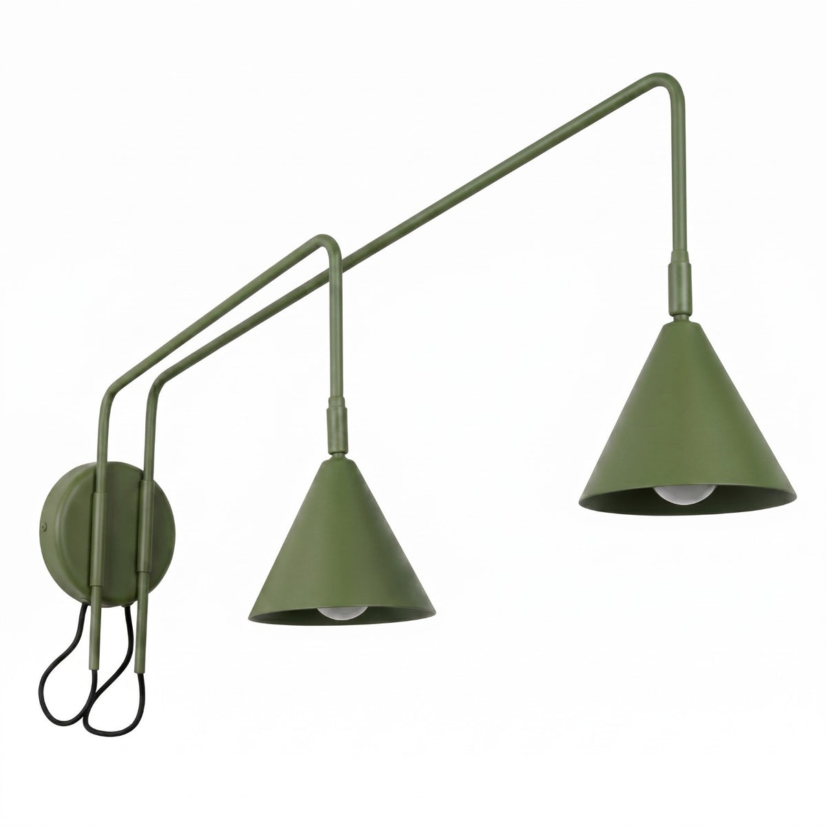 Wall lamp NOX 2 olive green with a switch